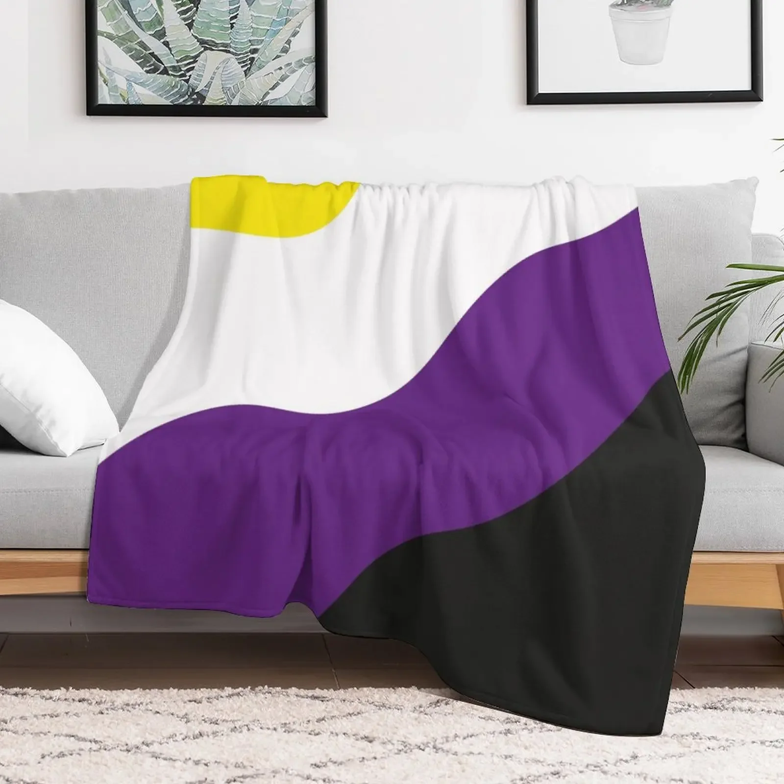 Non-Binary Gender Flag Throw Blanket decorative funny gift Blankets