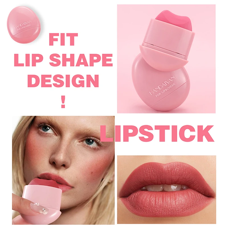 Bâton de fard à joues polyvalent 2 en 1, couleur unique, mat, facile à appliquer, longue durée, maquillage naturel pour les yeux, rouge à lèvres