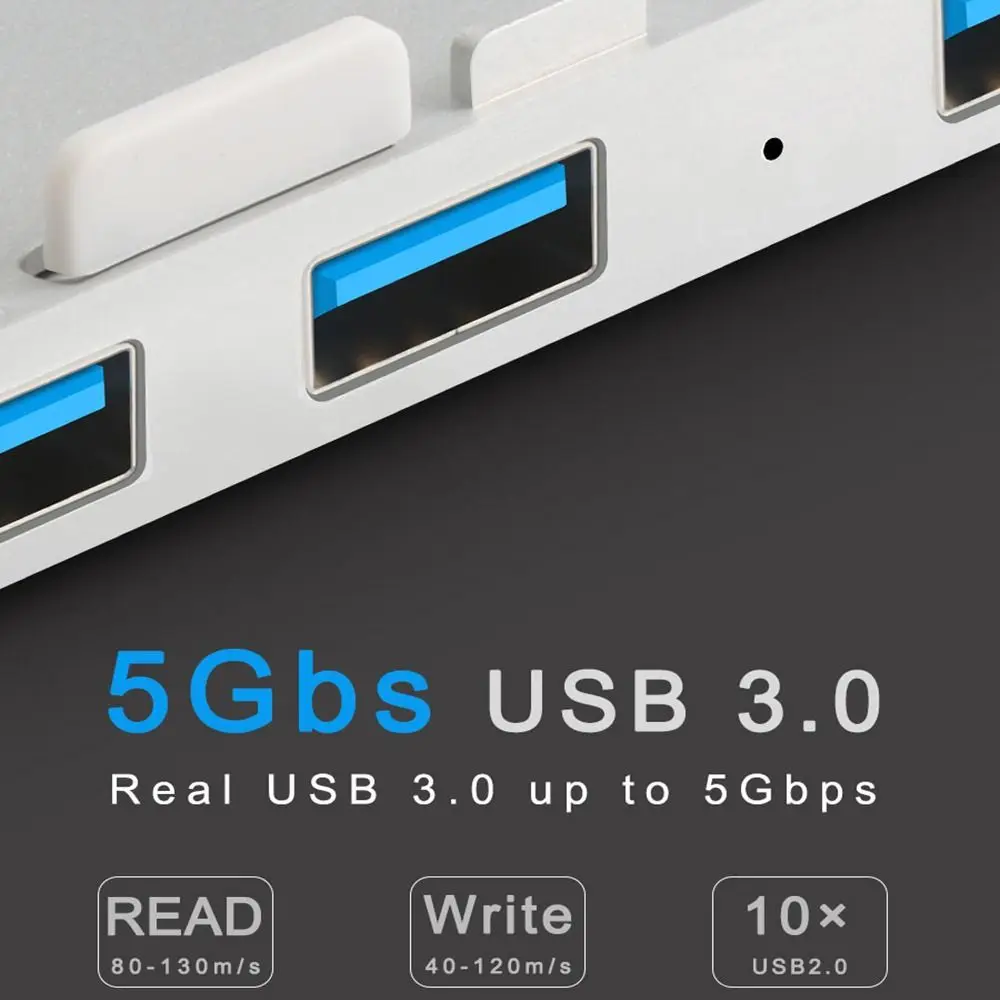 LED TF 카드 리더 데이터 전송 슬림 유니바디 컴퓨터 확장 도크 스플리터 USB 3.0 허브 (아이맥 21.5 27 PRO 용)