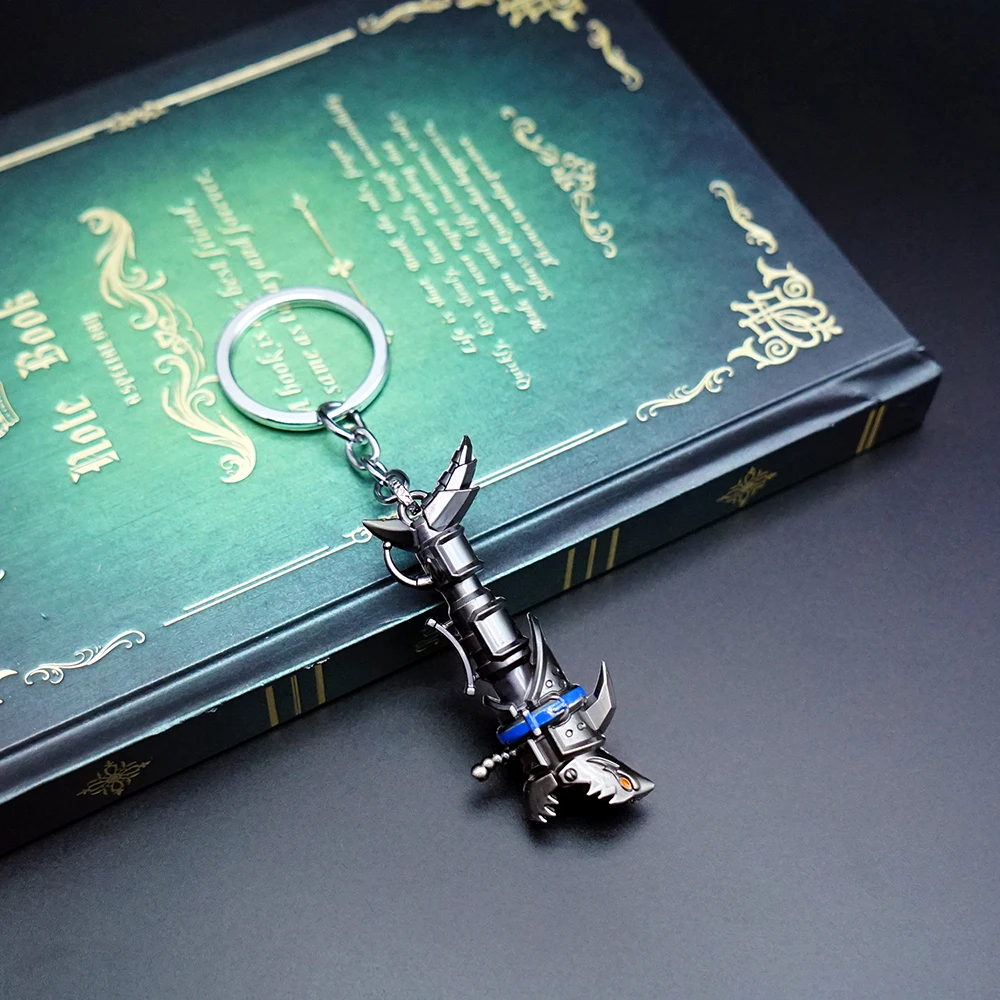 League of Jinx Cannon Keychain LOL Weapon Key Chain Keyring Legend Necklace for Men Women Game Accessories Car Key Ring llaveros