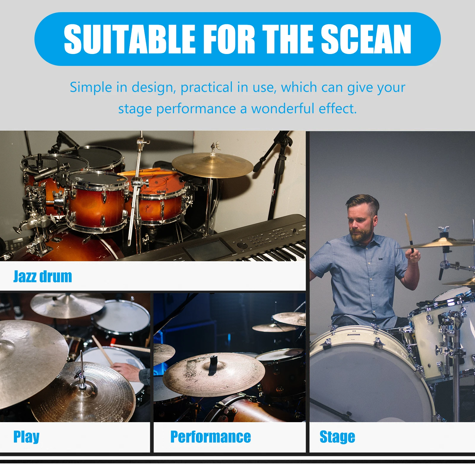 

Cymbal Holder Practical Hi-hat Clutch Drum Kit Jazz Iron Accessory for Standard
