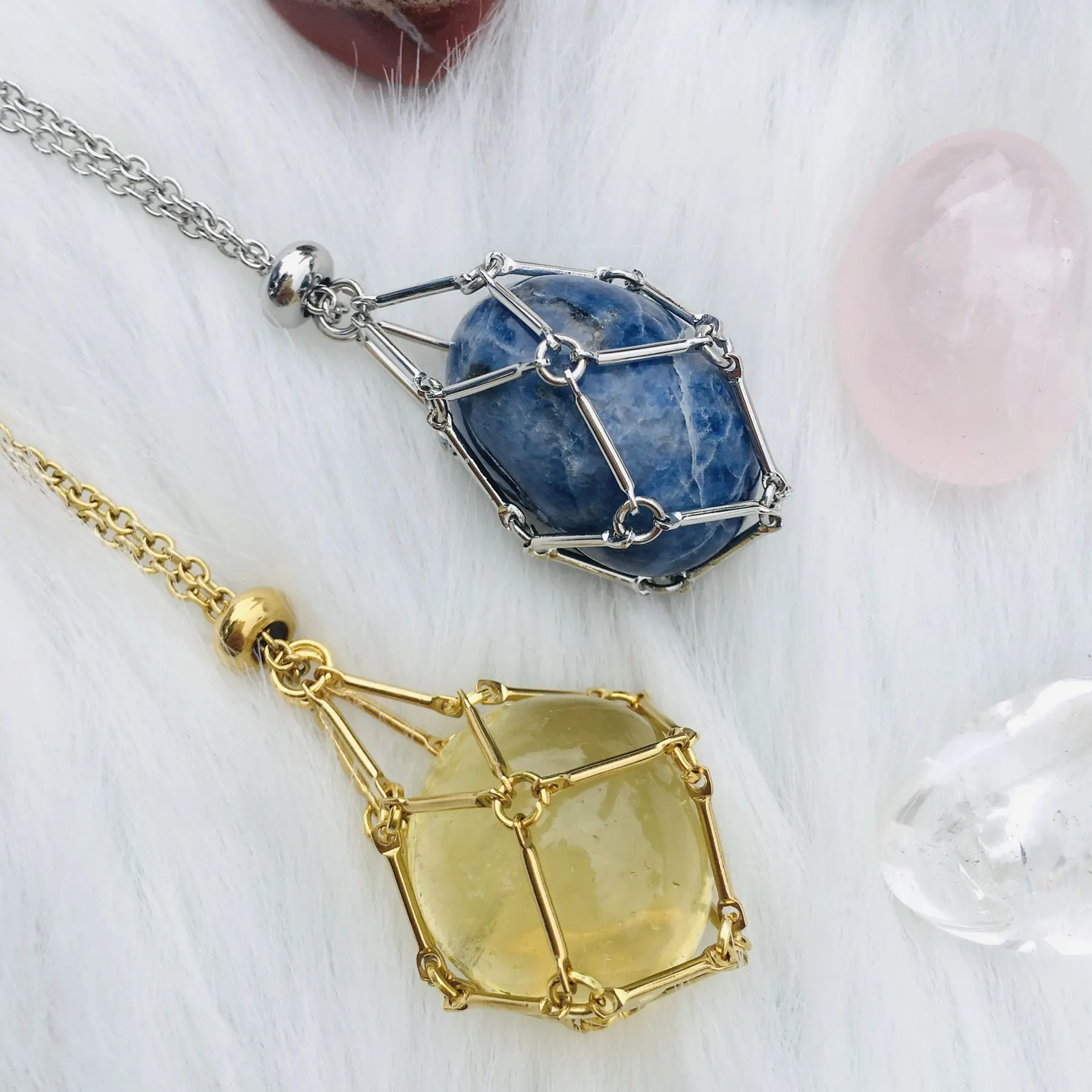 

Crystal Net Hanging Metal Bamboo Node Nelace World Sle Faion Jewelry ex Alloy Crystal Pendant Cross-Border