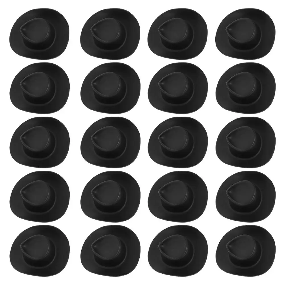 30Pcs Mini Cowboy Hats Realistic Western Design Small Plastic Hats for Party Decorations Craft Projects Dollhouse Mini Scenes