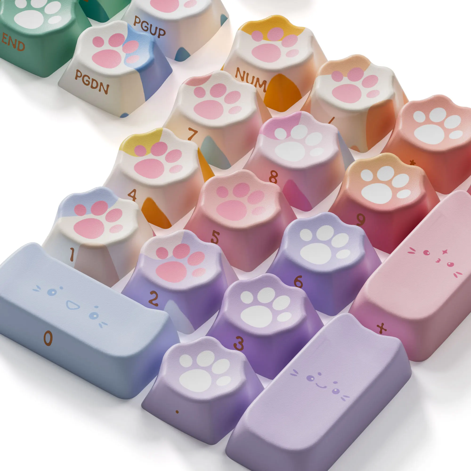 Akko Kitty Paws Keycap Set 142 Keys MAO Profile PBT Dye-sublimation Keycaps for 61/68/75/87/98/108 US Layout Mechanical Keyboard