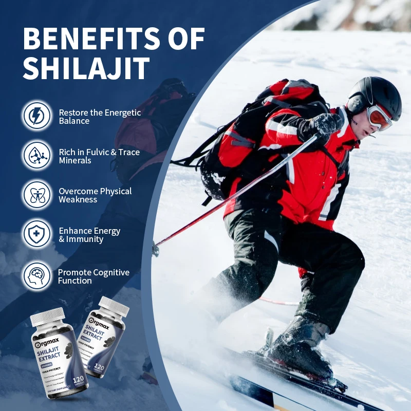 Shilajit Pure Himalayan Capsules Are Enriched with 50+ Natural Fulvic Acids and 85+ Trace Minerals To Aid Muscle Recovery