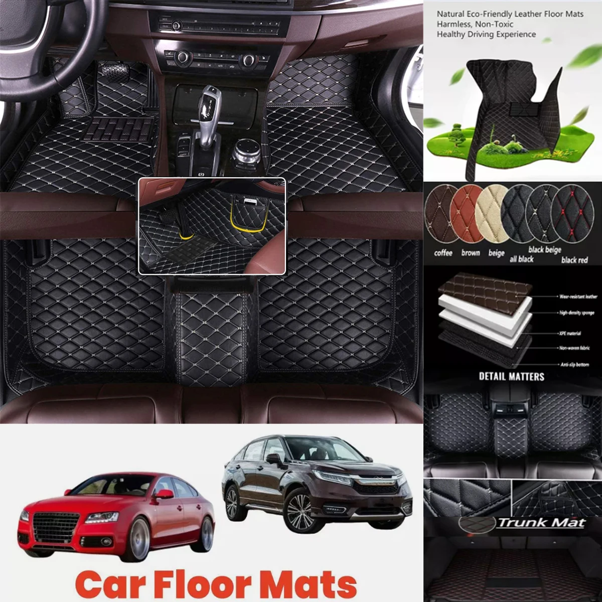 

3D PU-leather Waterproof Custom Car Floor Mats For Nissan Micra 2010-2023 Years Auto Carpets Coche Accessorie Liners