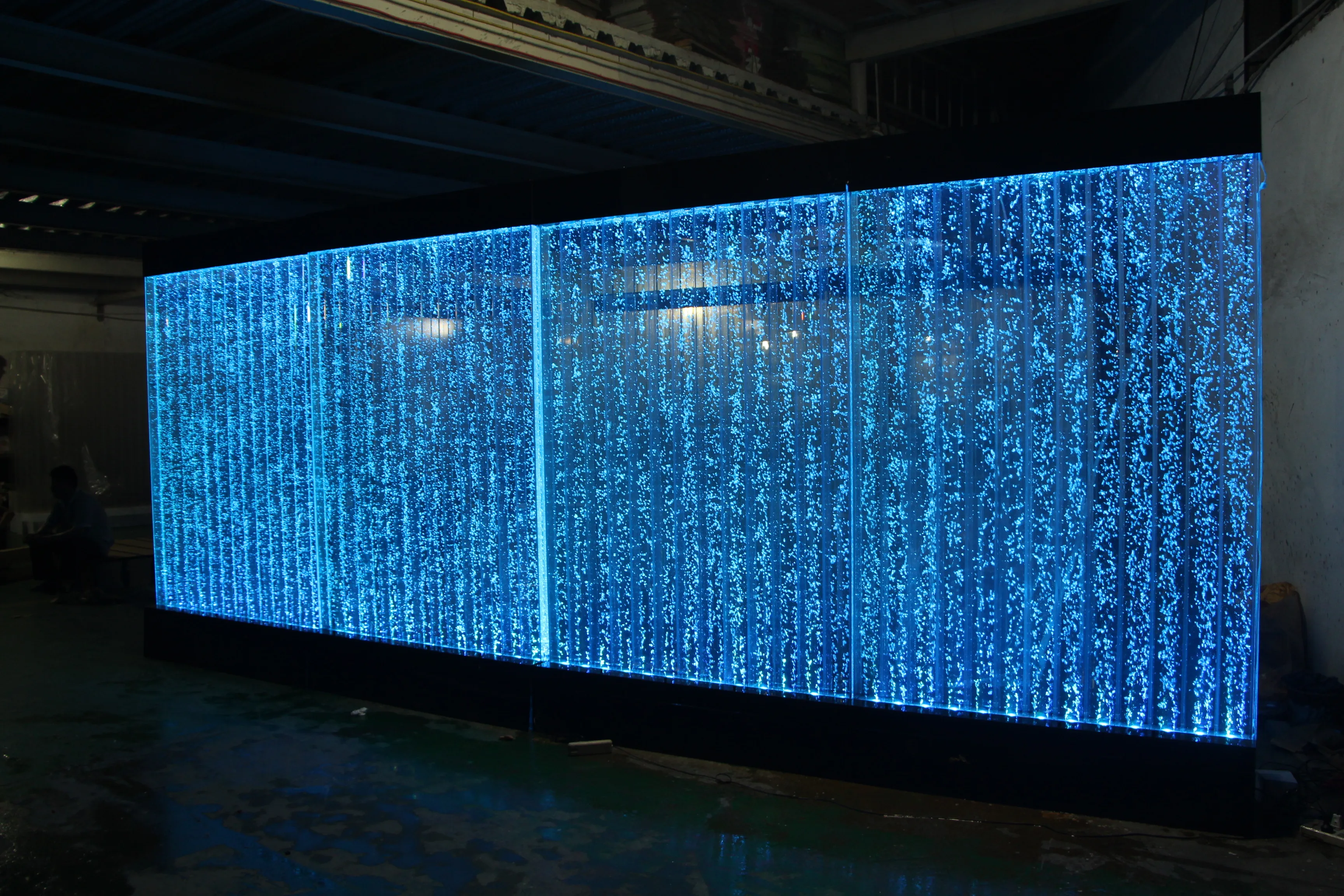 Customization.Large Acrylic Water Dance Screen Creative Porch Partition with Flowing Water Bubbles for Wall Aquarium Decoration