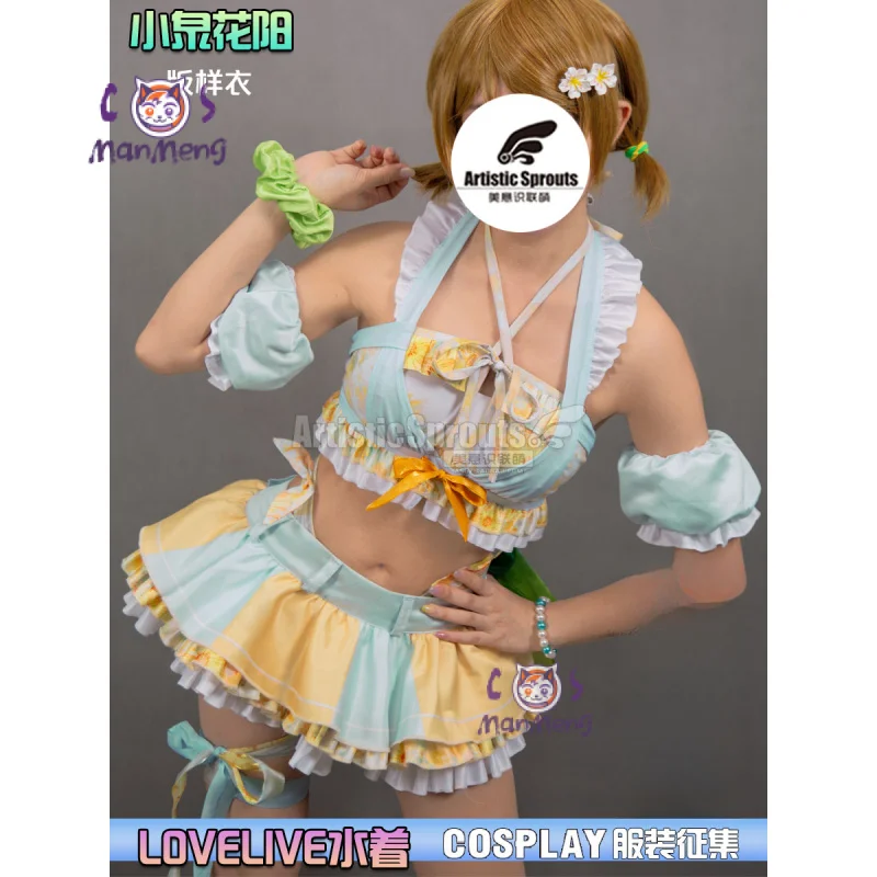 

Hanayo Koizumi Anime LoveLive! Cosplay Costume Women Halloween Party Sweet Top Skirt Headwear Set Summer Vacation Beach swimwear