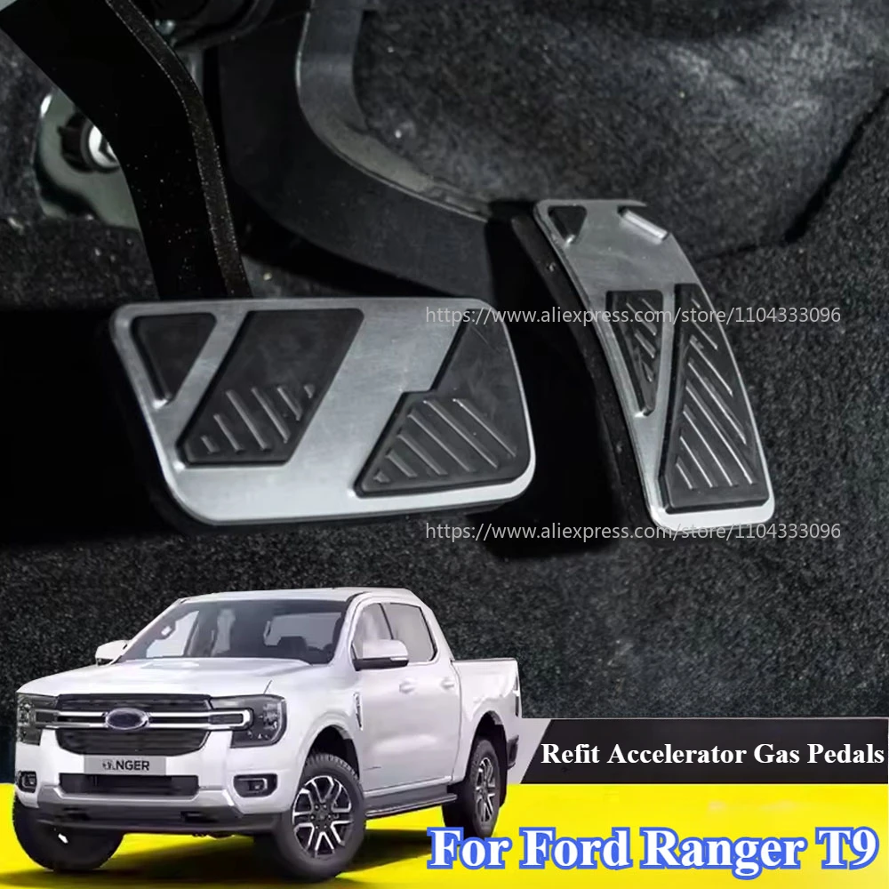 For Ford Ranger T9 2023 2024+ Car Refit Pedal Cover Gas Accelerator Brake Footrest Clutch Throttle For Ranger Protective Cover