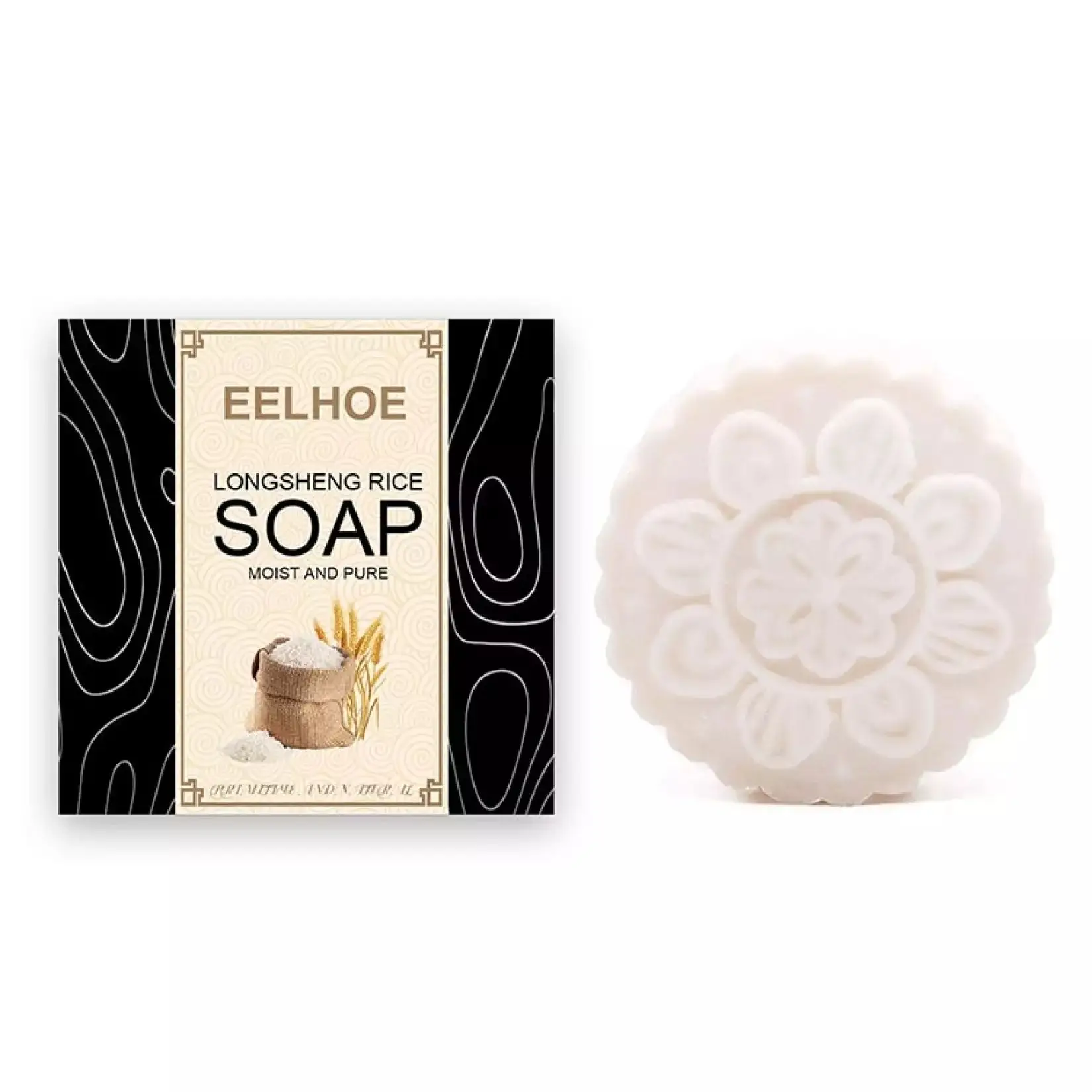 EELHOE Rice Soap Shampoo Handcrafted Natural Ingredients Rice Water Soap Shampoo Bar for Hair Growth Straight Curly Wavy Care