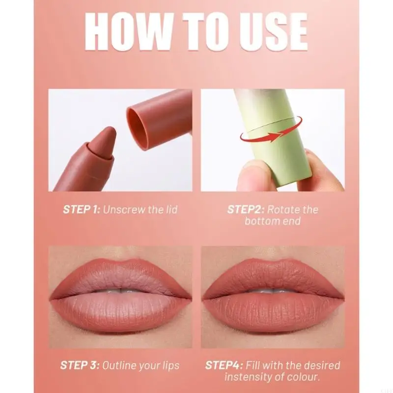 C1FF Set 4 rossetti opachi cremosi, matita per labbra che non sbava, impermeabile, opzioni multi colore