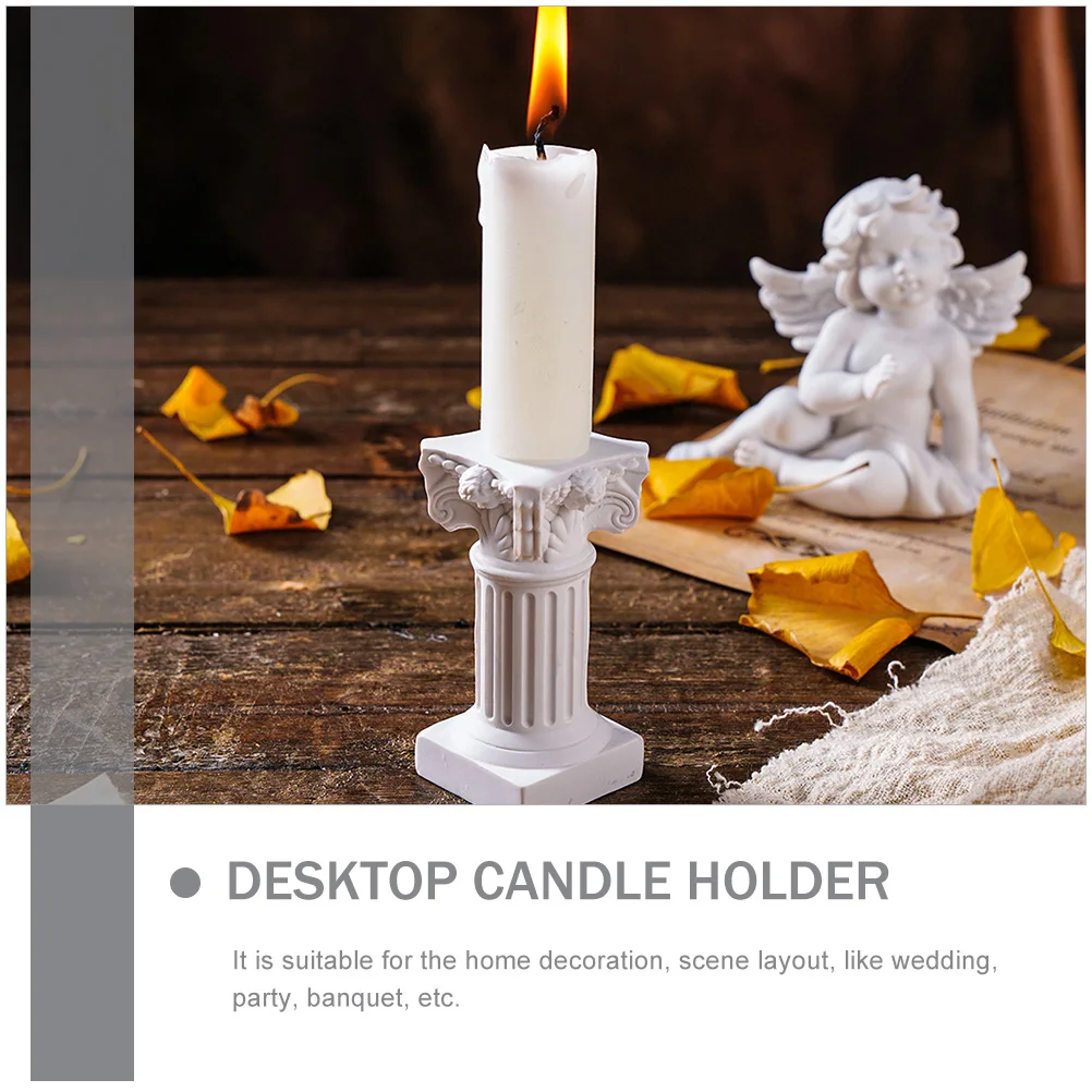

4Pcs Resin Roman Column Holders Decorative Candleholder Material Mini Micro-Landscape Desktop Decoration