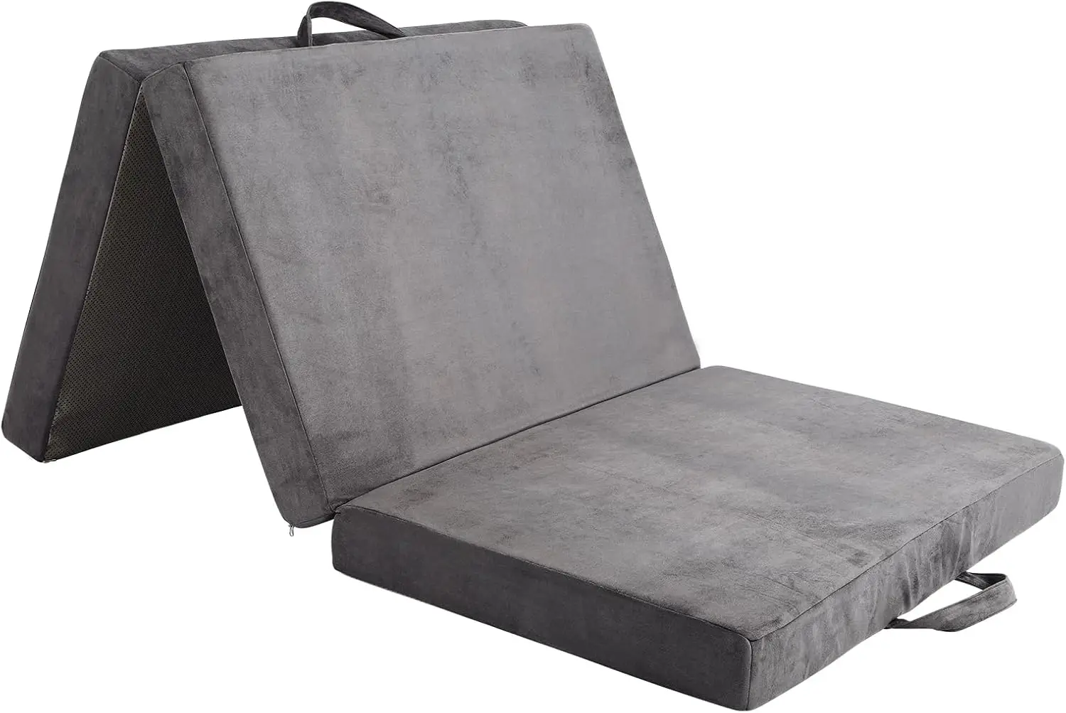 Travel & Camping Use Tri-Fold Memory Foam Mattress, No Specific Color, Portable & Washable Covers, Foldable Floor Bed