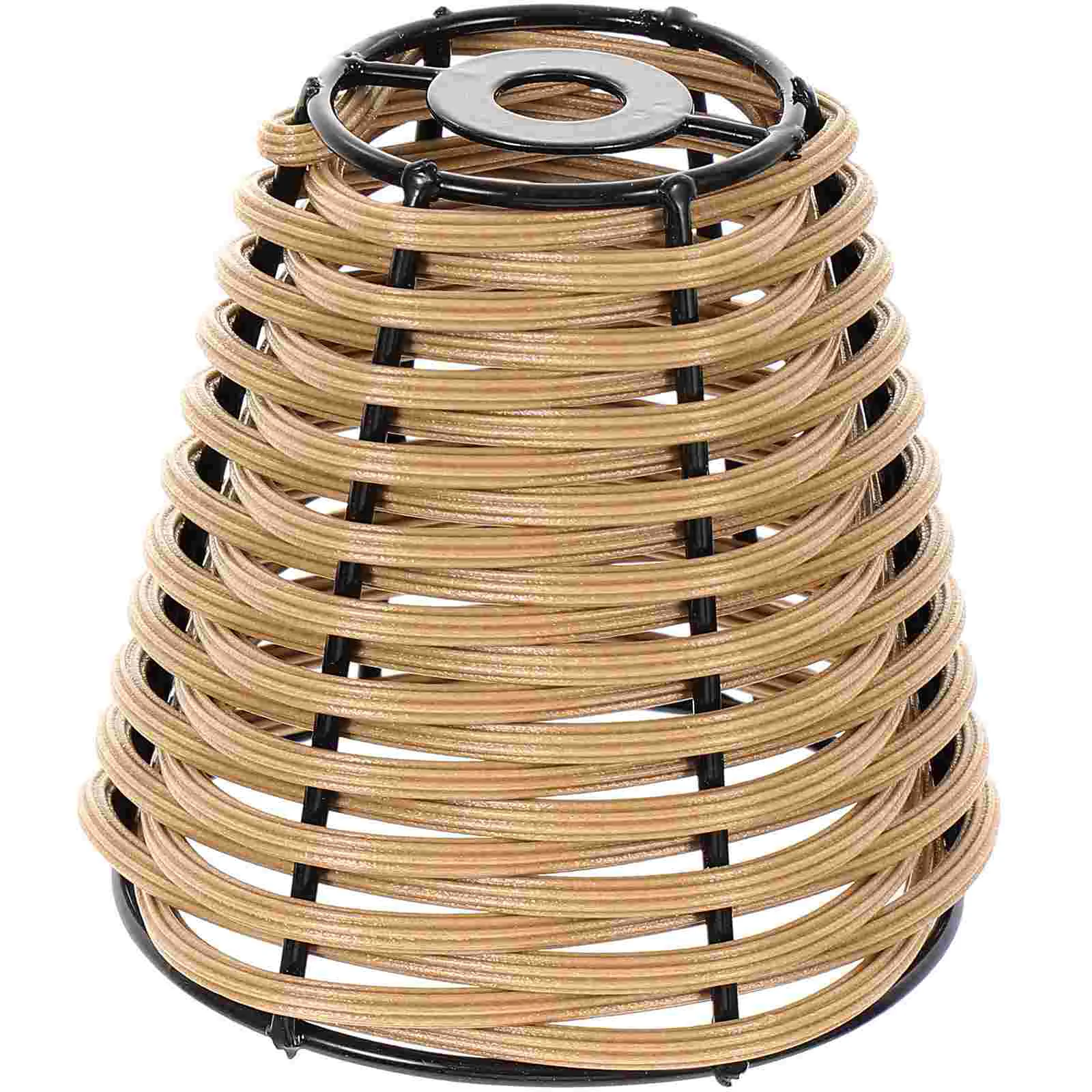 Lampshades for Table Japanese Rattan Small Lighting Accessories DIY (brown) Woven to Weave Decorative Bamboo Coffee Mini Office