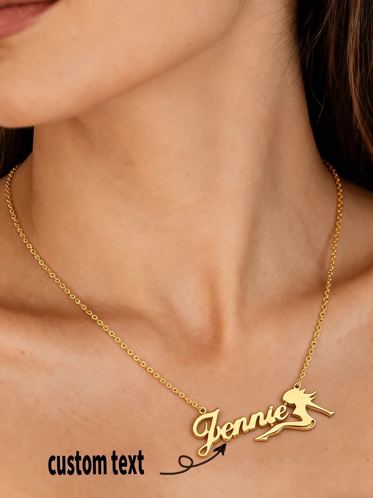 Custom Ribbon Necklace with Personalized Name Stainless Steel Fashionable Gold Pendant Jewelry for Wedding Holiday Dance Accesso