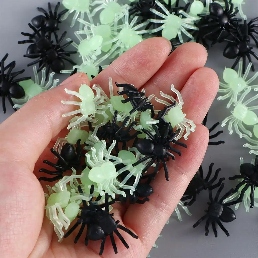 

100 шт./лот DIY принадлежности для дня рождения черный пластиковый поддельный паук шуточные игрушки Хэллоуин розыгрыш реквизит Хэллоуин украшения