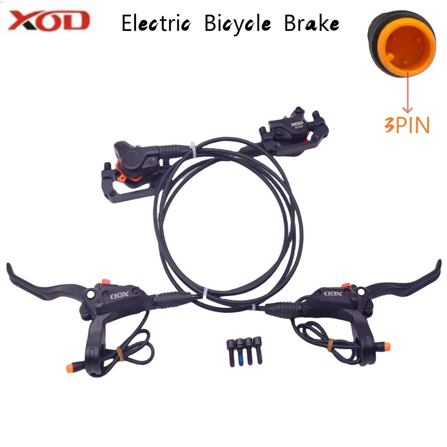 XOD 3Pistion Hydraulic Brake Power-off Cut Off Oil Brake 3Pin Plug Lever Electric Bicycle