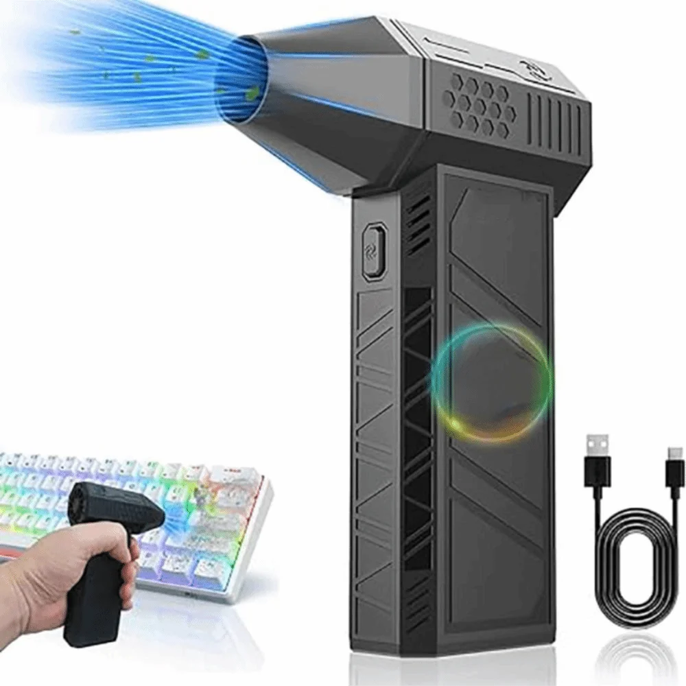 

Reusable Can Violent Mini Turbo Jet Fan Compressed Air Duster Electronics Cleaning High Speed Duct Fan Computer Keyboard Durable