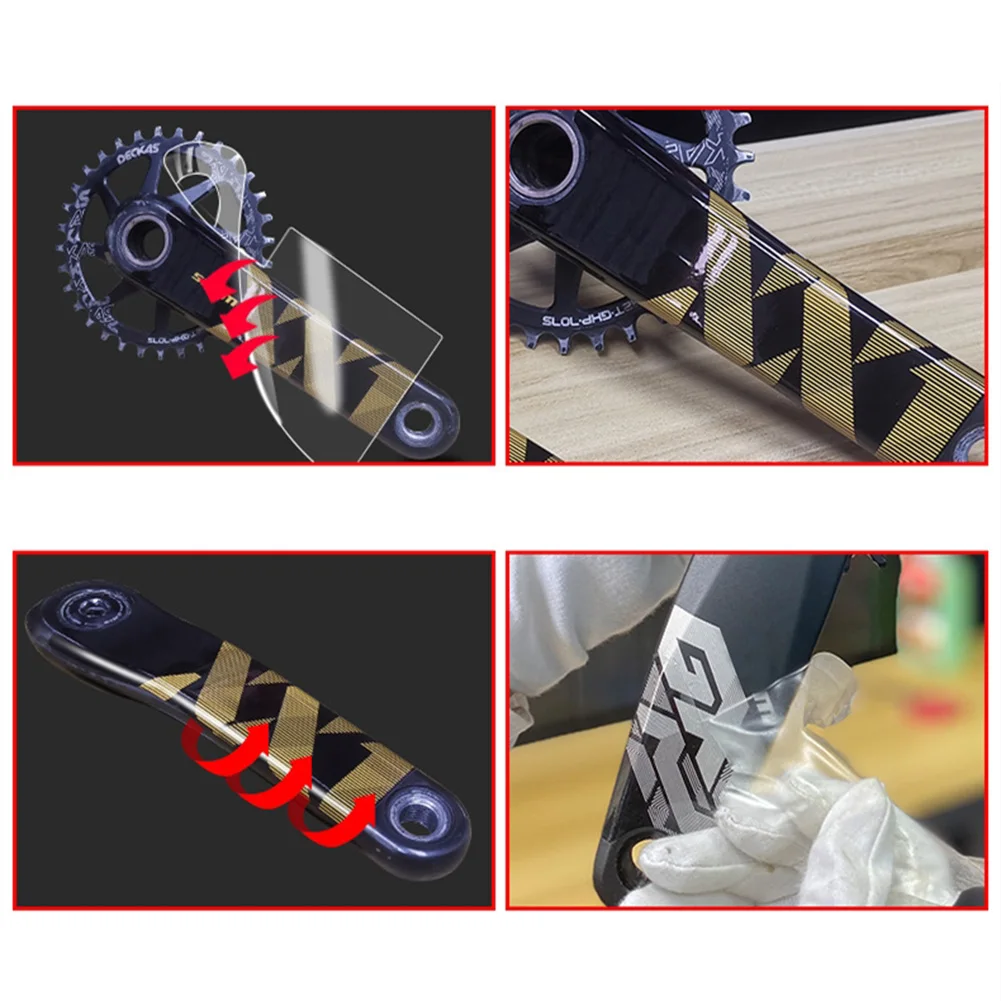 1pc Sheets Mountain Bike Crank Protective Film Cover Carbon Fiber Universal Anti-collision MTB Crank Clear Sticker Protection