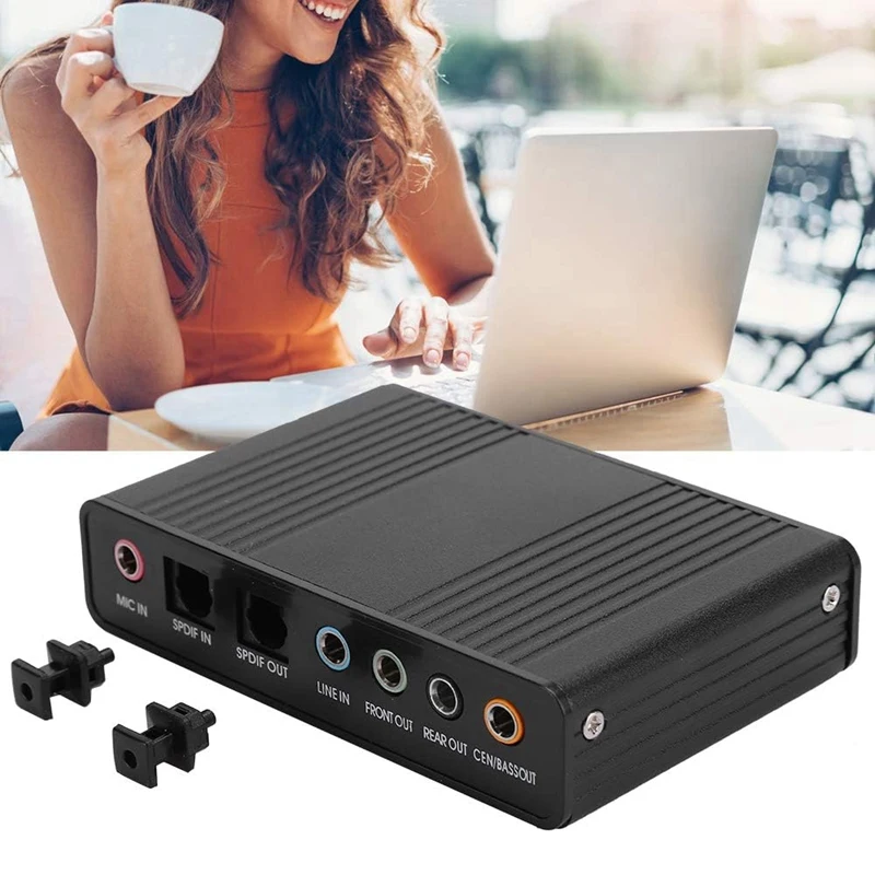 1Set External Sound Card Computer External Sound Card Audio Adapter For Karaoke ABS