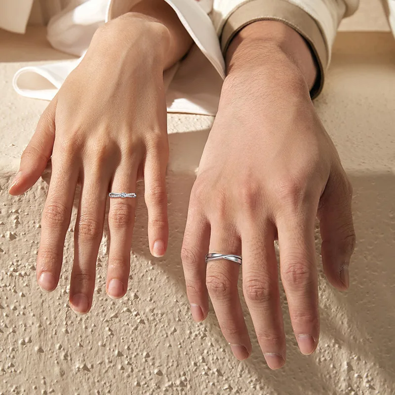 Couple Adjustable Twist Copper Plated Platinum Rings