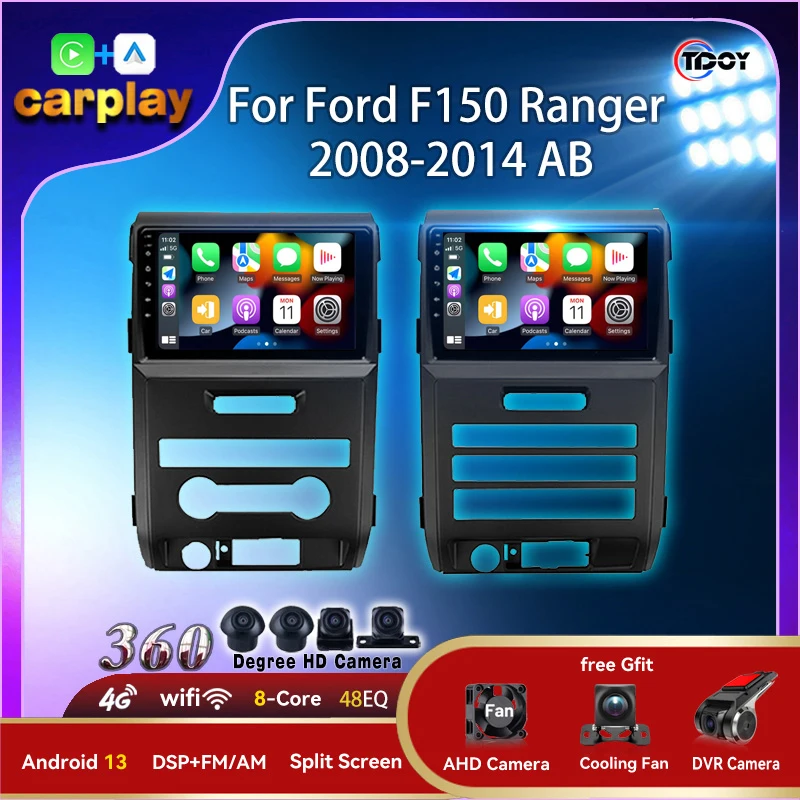 

Авторадио Carplay Android Auto для Ford F150 Ranger Low 2008-2014 Автомобильный мультимедийный плеер Стерео Car Play Аудио Сабвуфер