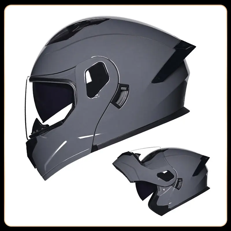 Off-roadMotocycle Helmets Motorbike Helmet Unisex Modular Filp Up Full Face Racing Helmet Dual Visors DOT Approved Double Lenses