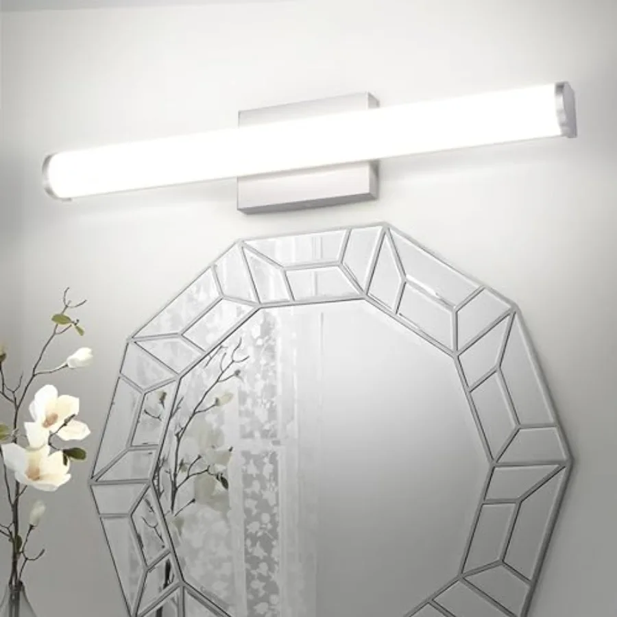 

LED Lear Vanity Light Fixture, Modern Bathroom Sconce — 3 Color 3000K-5000K, Dimmable, 25W 1750LM, Energy Star and ETL Listed —