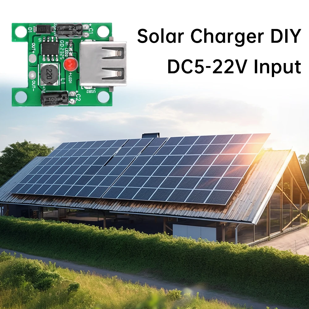 5V 2A Solar Panel Power Bank USB Charge Voltage Controller Regulator 5-22V to 5V Step Down Module DIY Kits