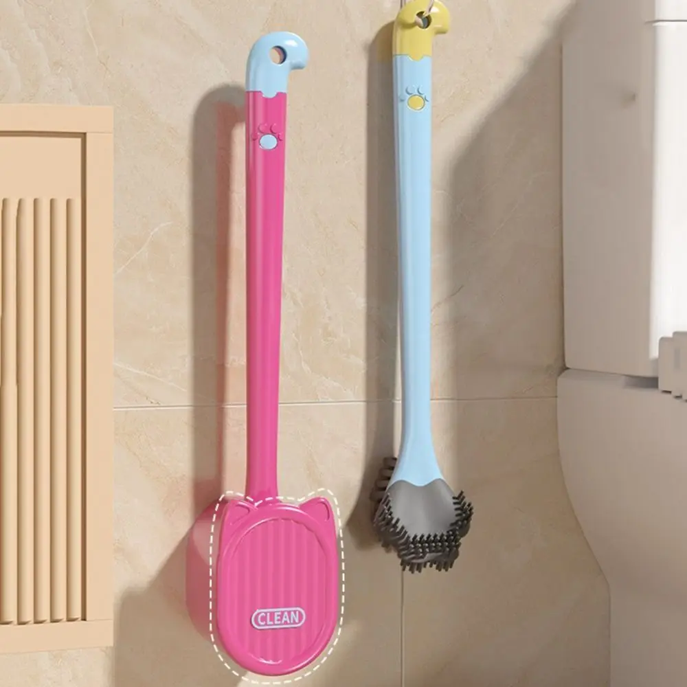 

Аксессуары для ванной комнаты, силиконовая щетка для унитаза, подвесное отверстие, двойная головка, очиститель для унитаза, длинная ручка, настенный скребок для унитаза, домашний