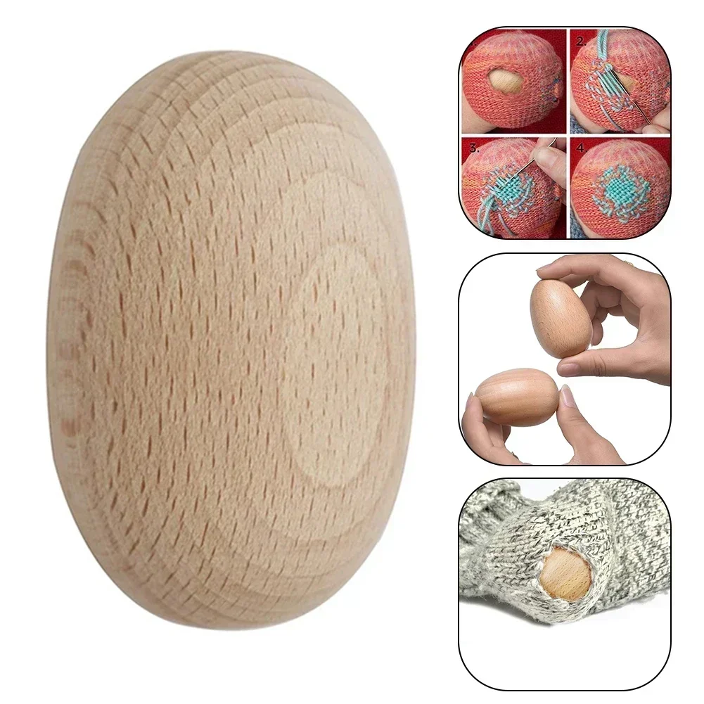 1pcs Darning Egg Smooth Wooden Egg Darner For Darning Sock Holes Other Crochet Knitting Mending Patching Tool Sewing Accessories