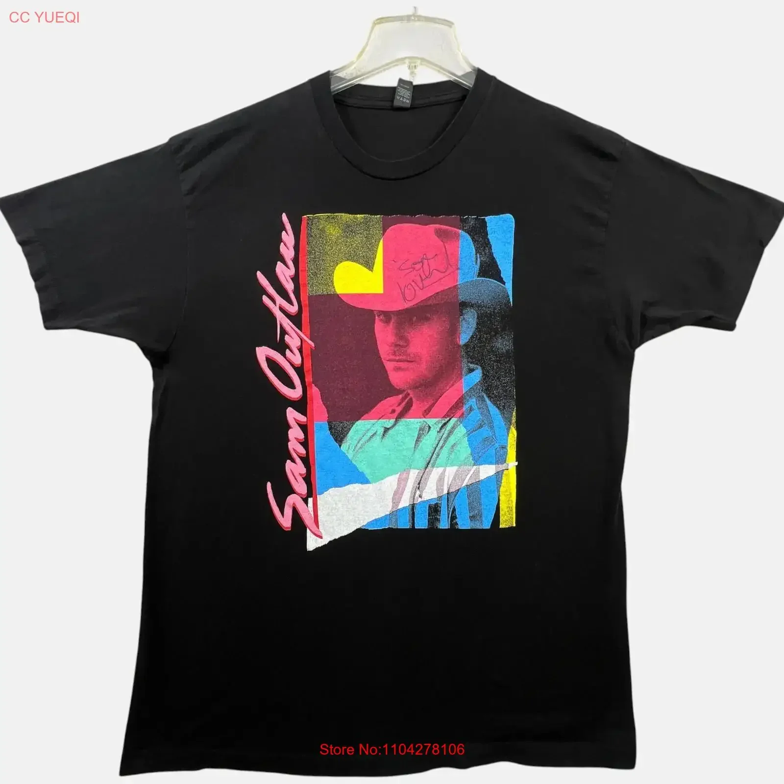 Sam Outlaw T Shirt Black Mens XL Country Western Autographed vintage Washed Stretched Comfortable fashion designer clothes