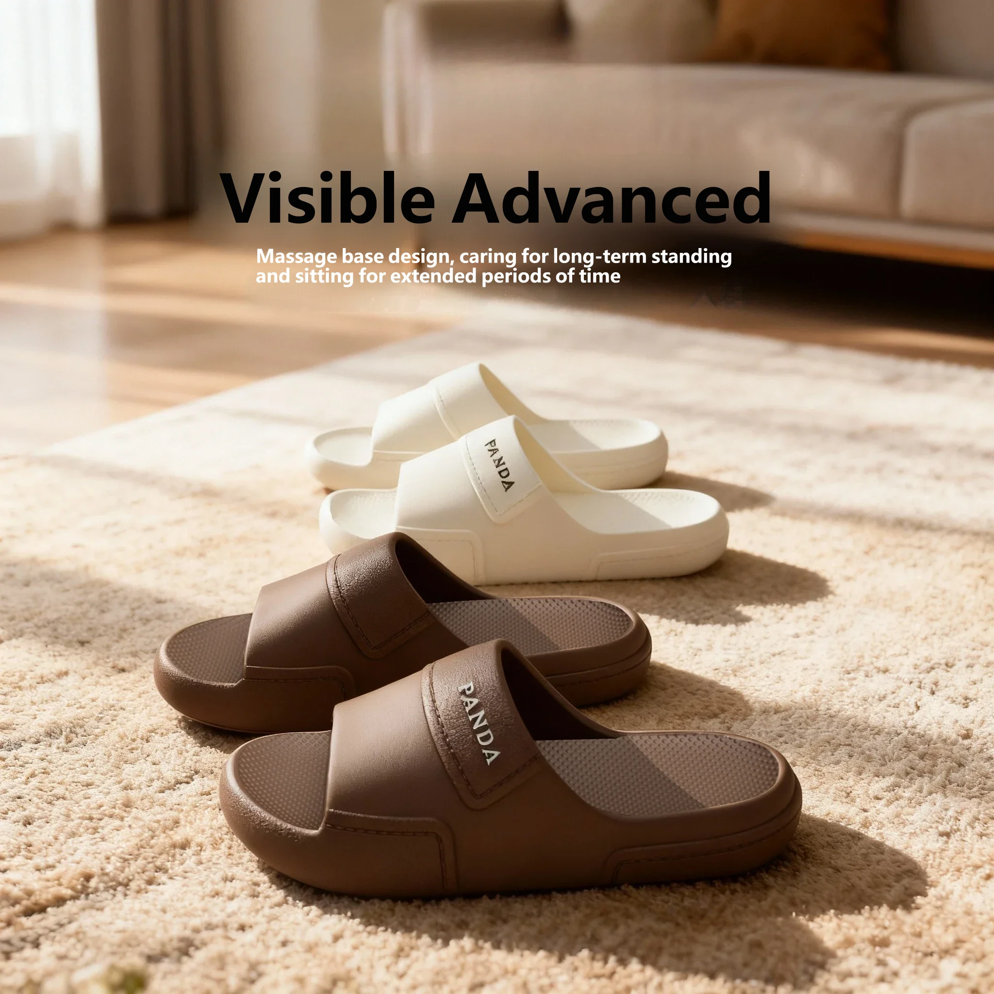 Fashion Adjustable Magic Tape Slides Cloud Comfort EVA Slippers Soft Thick Sole Casual Indoor Outdoor Beach Slippers for Unisex