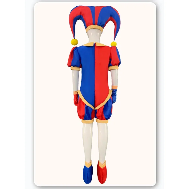 QQ8 Digital Cosplay Costume LYus Pomni for Adults and Children, Uniform, Jumpsuit, Hat, Drum, Human, dessi5Lk￥