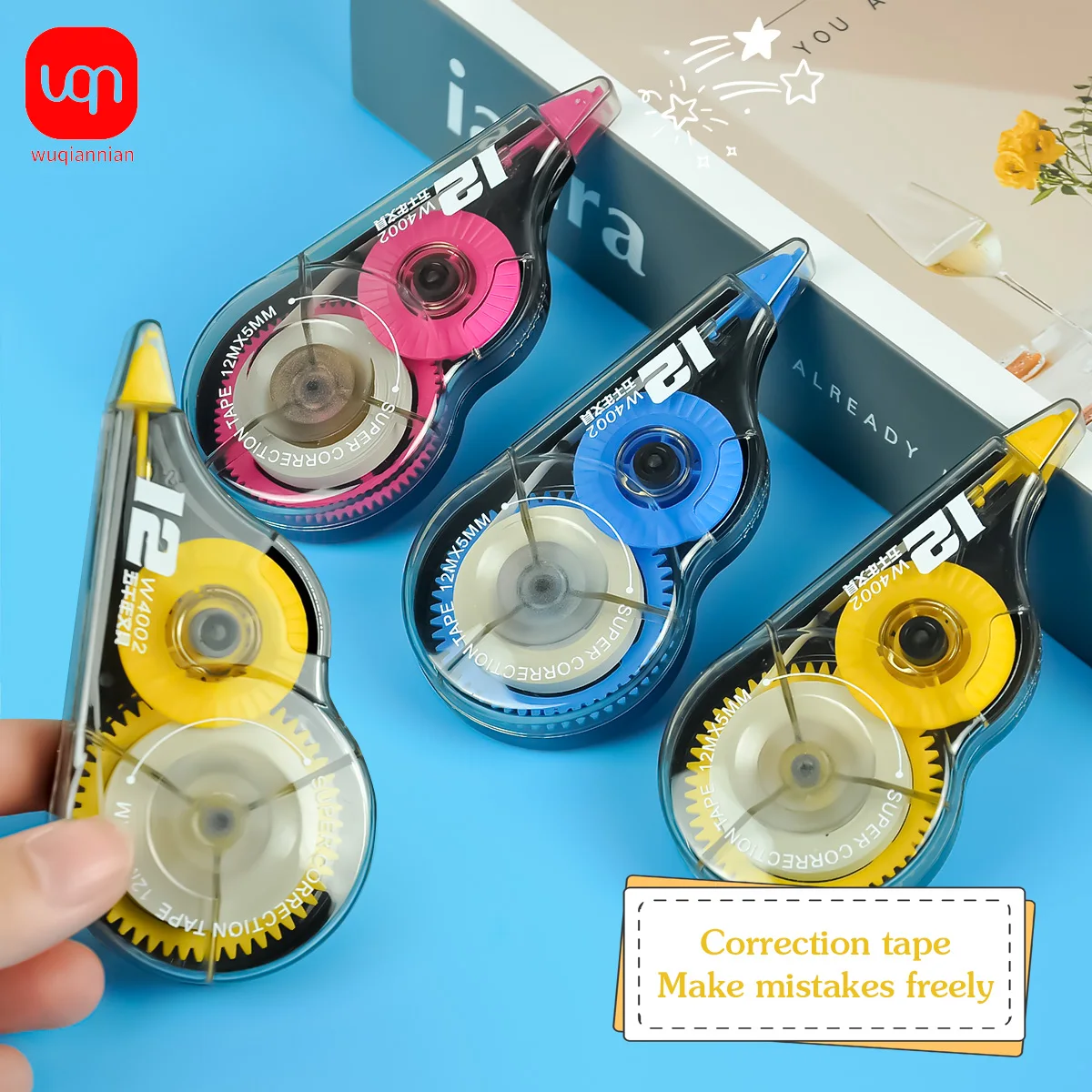 

3/6PCS Calibration Tape, a Large-Capacity 12mm PET White Transparent Calibration Tape, Is Used For Student And Office Stationer