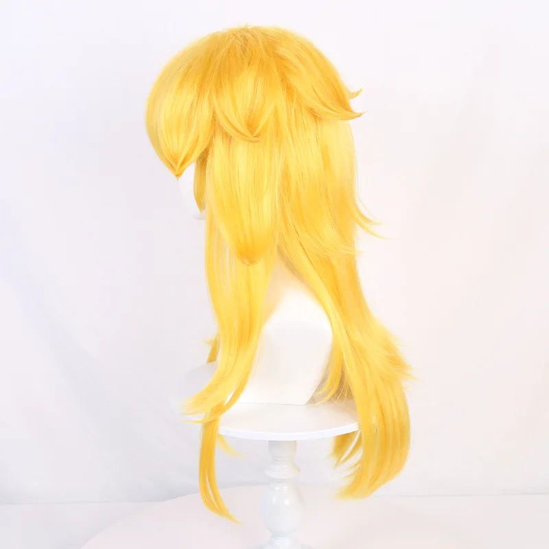 Peruca cosplay Super Mario Princess Peach com couro cabeludo realista