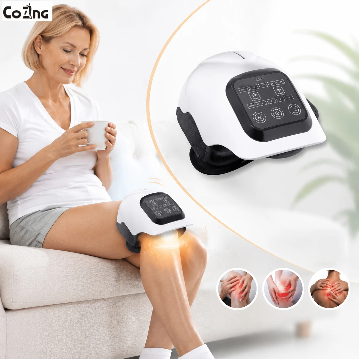 Heating Massage Knee Joint Physiotherapy Hot Compress Vibration Massage Blood Circulation Muscle Relax Relieve Arthritis