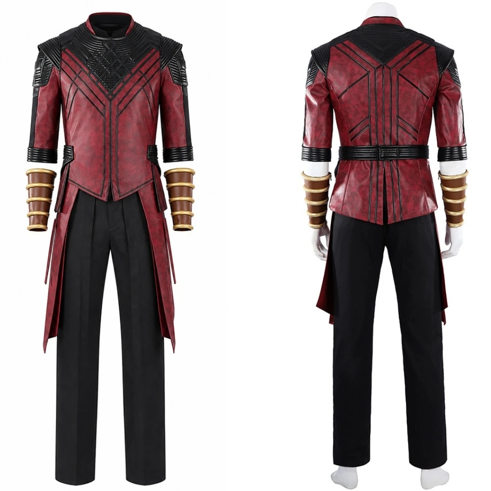 Disguise Shang Chi Cosplay Costume For Adult Men Uniform Jacket Pants Wristband Superhero Roleplay Halloween Carnival Suit