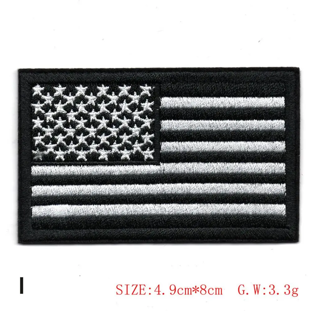 

American Thread Patriotic Flag Garment Sew On Embroidered Appliques Iron On Patches Clothes Stickers