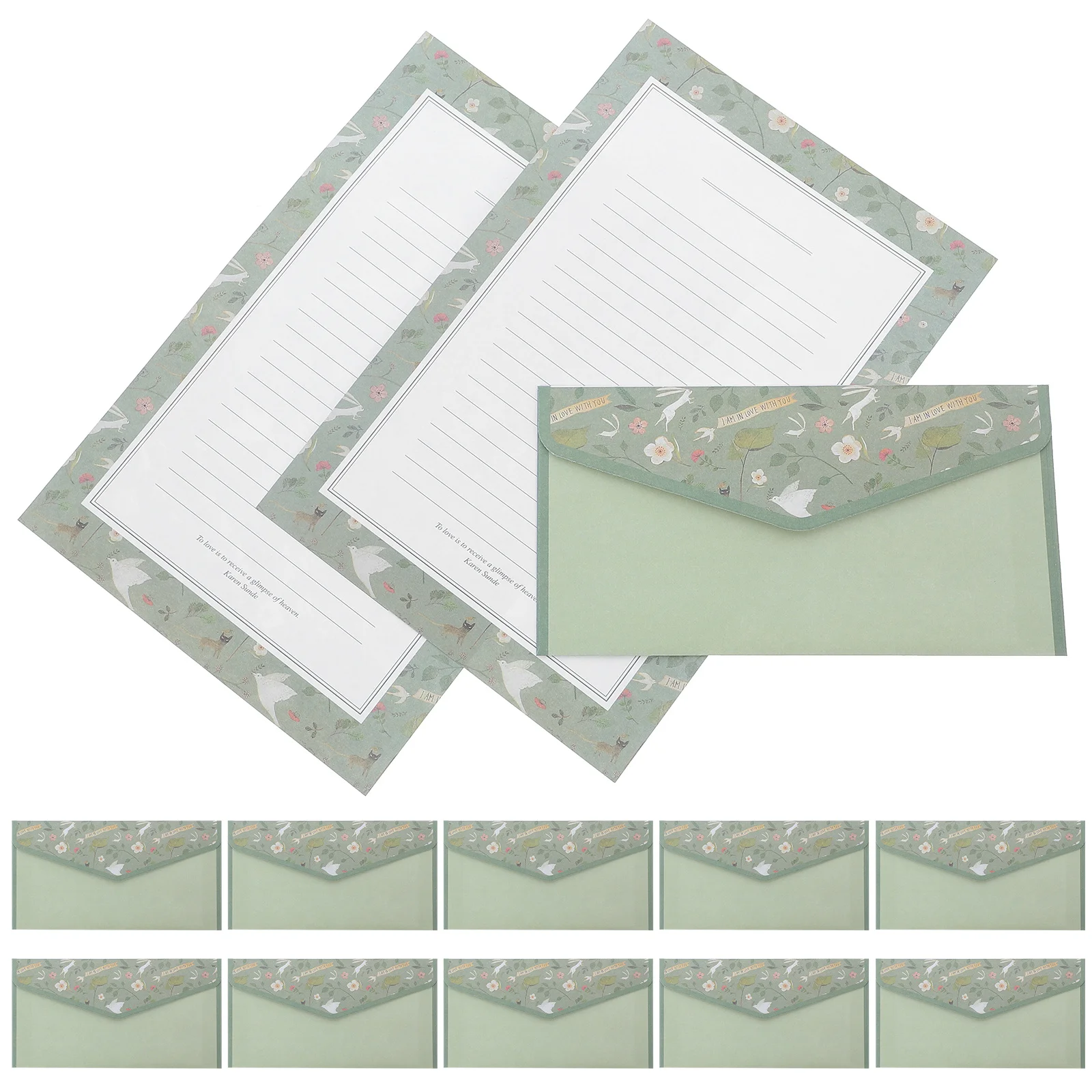 

1 Vintage Floral Writing Paper Envelopes Stationery Kit For Thank You Notes Autumn Wedding Shower Greeting Cards Notepaper