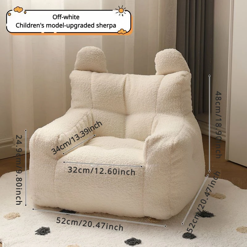 Cute Baby Toddler Sofa Couch with Pocket for Kids Sherpa Soft Children Sofa Armchair for Bedroom Playroom Gifts for Boys Girls