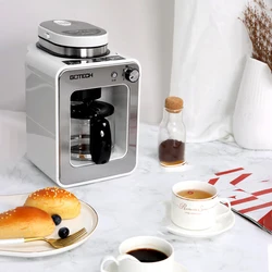 Pełna automatyczny ekspres do kawy kawiarka do Espresso domu inteligentna fasola do mielenia utrzymuje ciepło urządzenia domowe 580ml 1-4 filiżanek