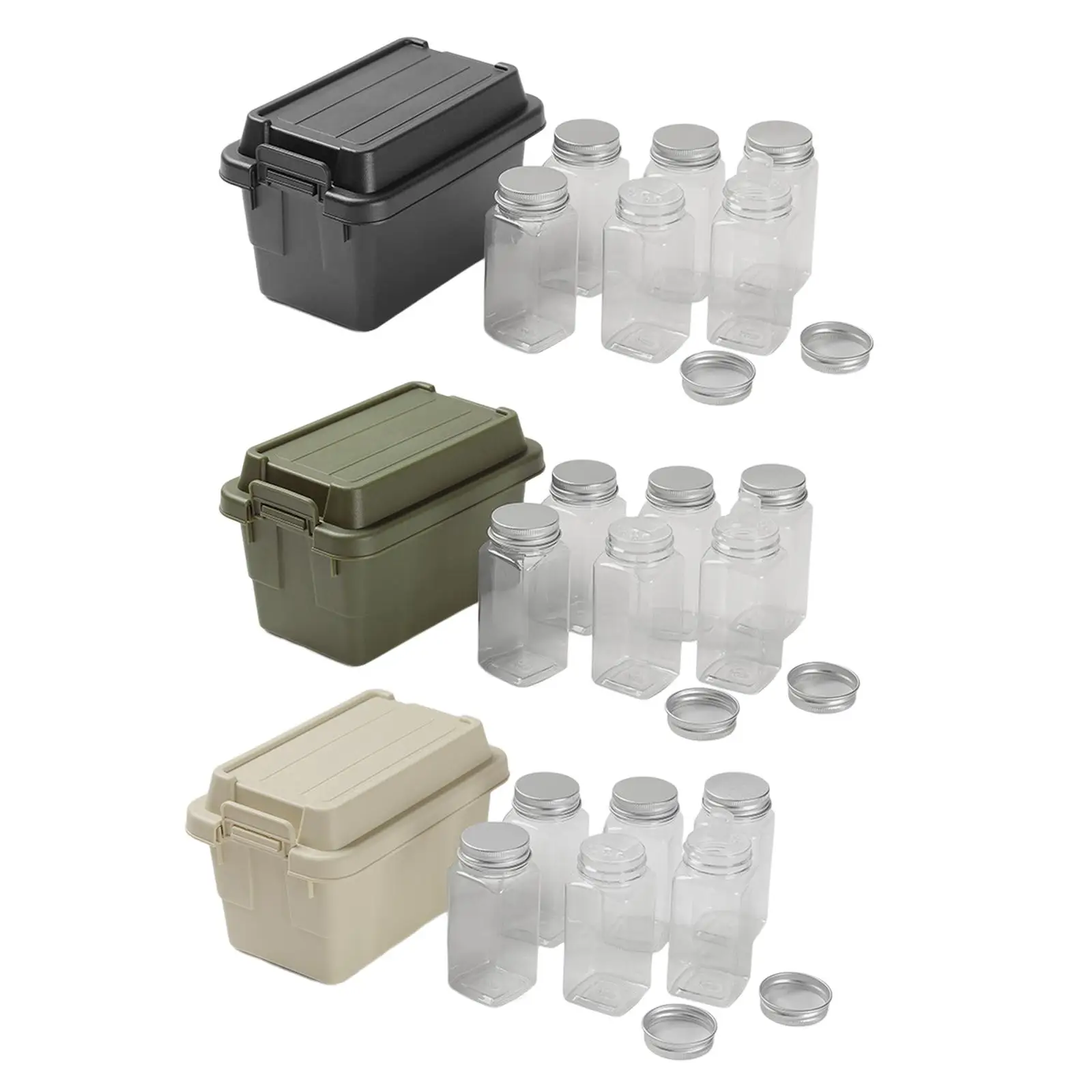 6Pcs Camping Spice Jars Portable spice Organizer Kitchen Spice Condiment