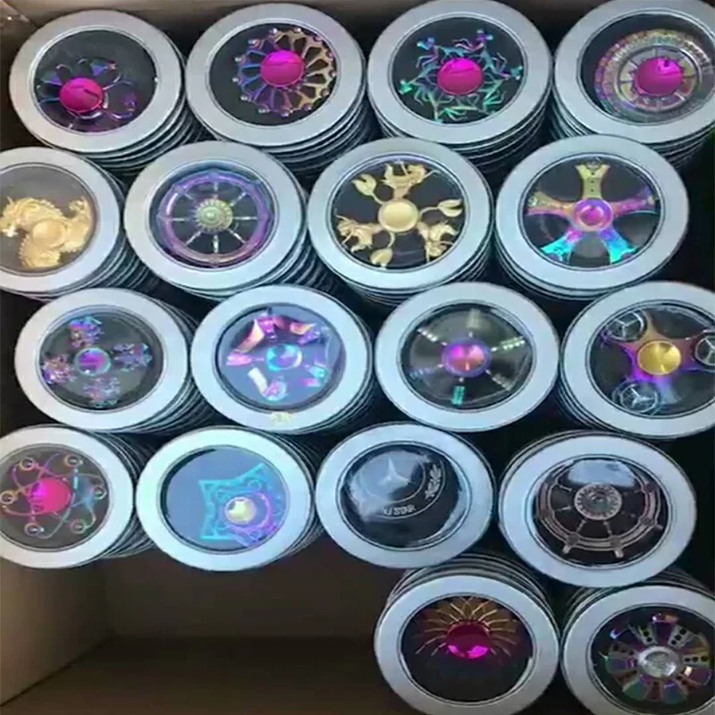 Boîte de rangement en étain rond, Spinner à main boîte en métal Fidget Spinner, cadeau de haute qualité EVA étui de Protection, support de jouet décoratif