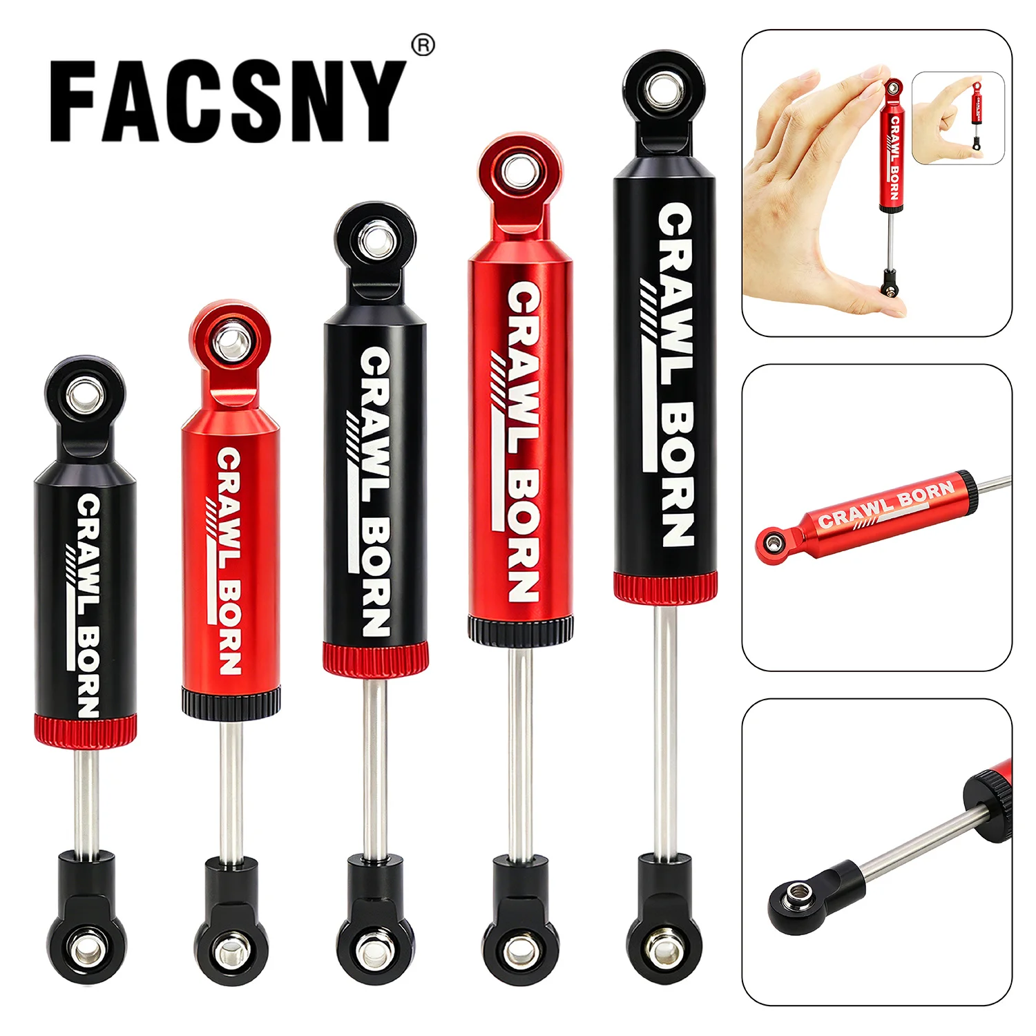 70/80/90/100/110mm Metal Built-in Spring Shock Absorber Damper for 1/10 RC Crawler Axial SCX10 II RBX10 Wraith TRX4 Redcat Parts