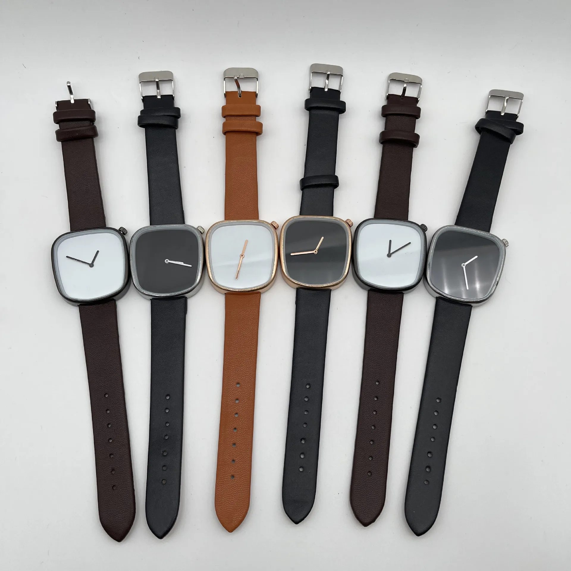 

Fashion Watch Simple Square Dial PU Leather Quartz Men Business Watch Wristwatch for Men Clock for Women