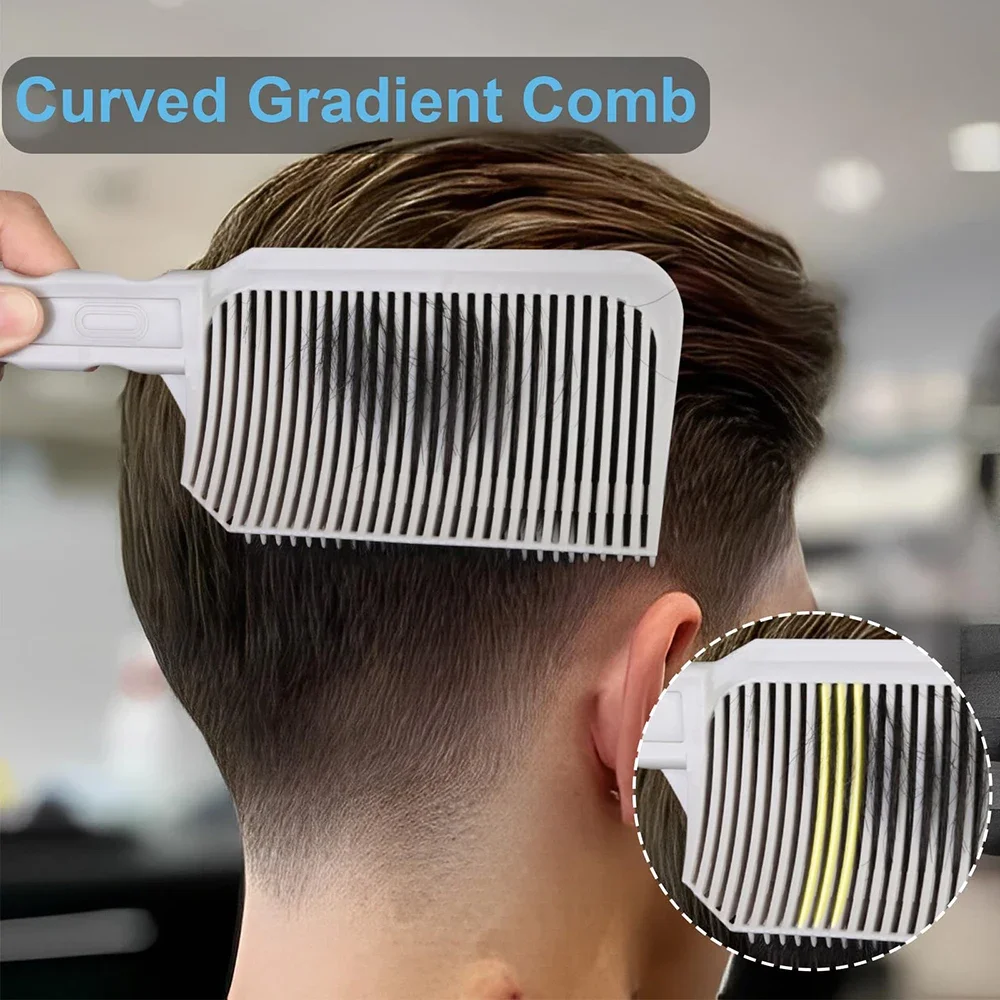 Gradient Hairstyle Barber Fade Comb Professional Barber Clipper Blending Flat Top Hair Cutting Comb for Men Heat Resistant Brush