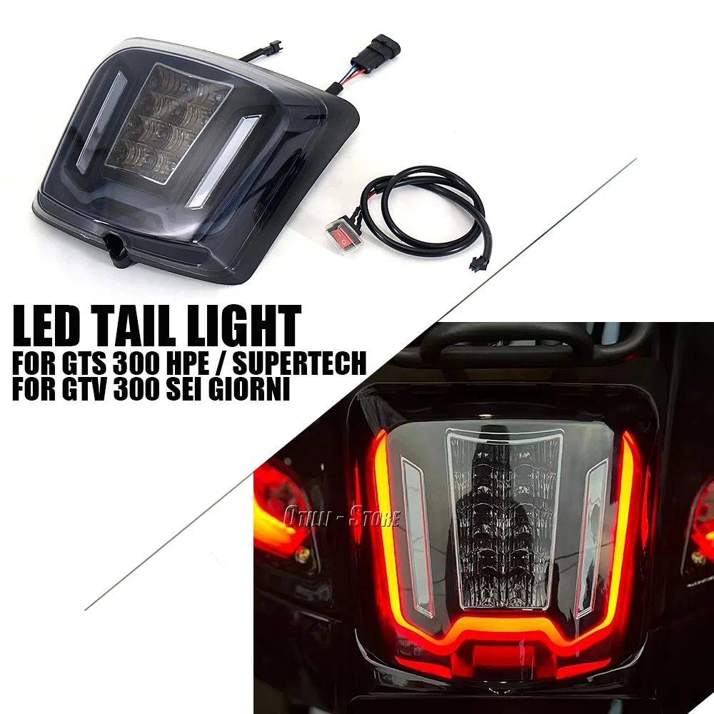 

Motorcycle LED Tail Lamp Rear Brake Tail Run Light Smoky Black Lens Taillight For Vespa GTV300 Sei Giorni gtv 300 GTS300 GTS 300