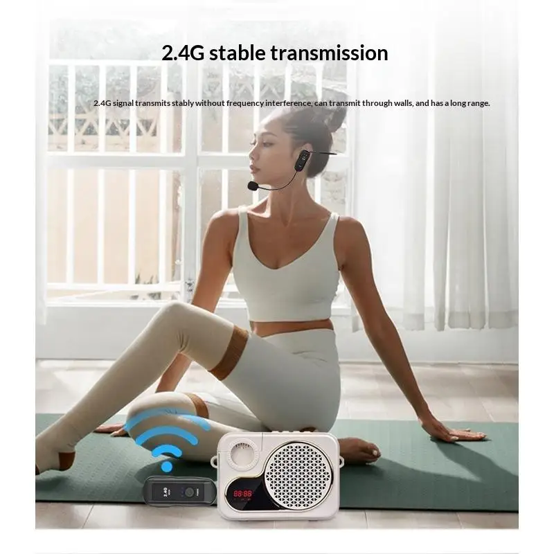 2.4G Wireless Head-worn Microphone Set Low Noise Clear Sound Output Mic for Teaching Tour Guide Wedding Hosting Work