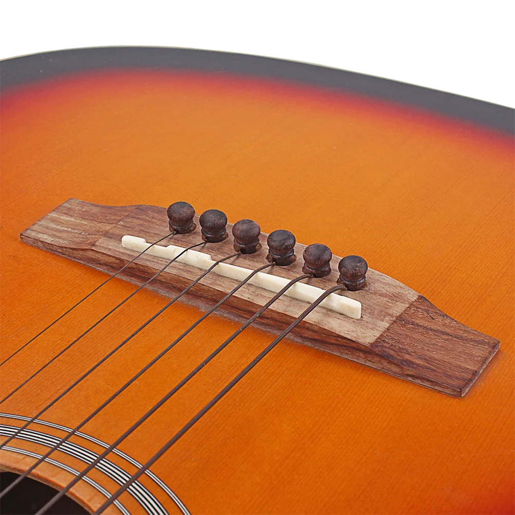 

6Pcs Rosewood Guitar Bridge Pressure String Nails Dot Pins for Acoustic Guitar Premium Replacement Parts Better Tone Quality